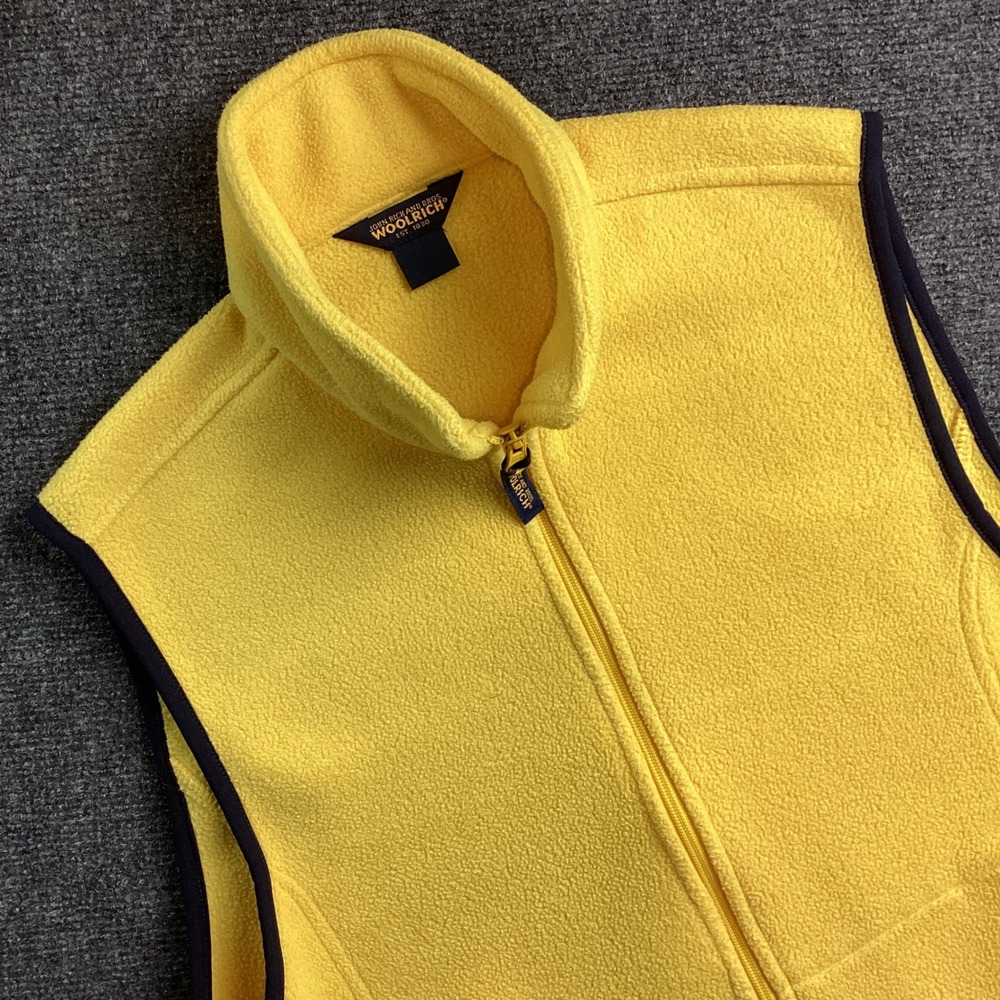 Vintage Woolrich Polartec Fleece Vest Yellow Full Zip Sleeveless Women 171